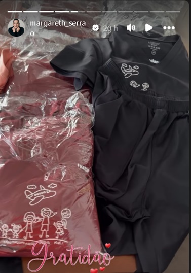 Margareth Serrão mostra novos uniformes dos funcionários da filha — Foto: Reprodução/Instagram