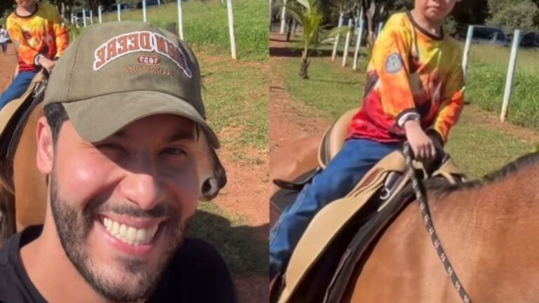 Aos 6 anos, filho de Marília Mendonça encanta ao surgir em momento de diversão com o pai