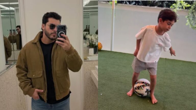 Murilo Huff encanta web ao mostrar novo aprendizado do filho