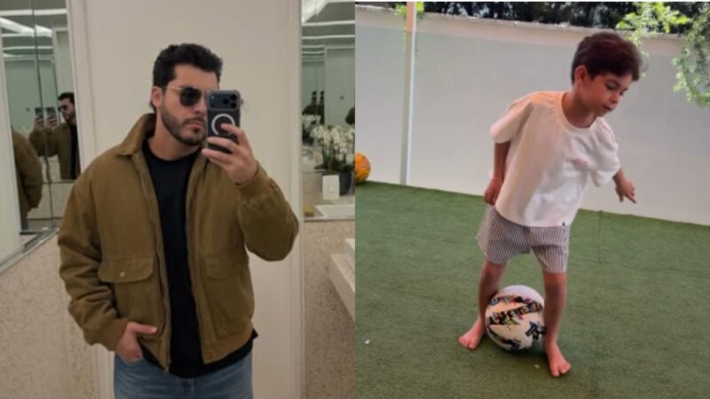 Murilo Huff encanta web ao mostrar novo aprendizado do filho