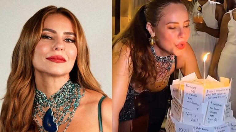 Festa de aniversário de Paolla Oliveira teve roupa transparente, bolo com recados e mais
