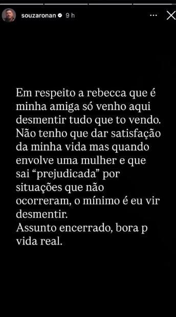Stories de Ronan - Reprodução/Instagram