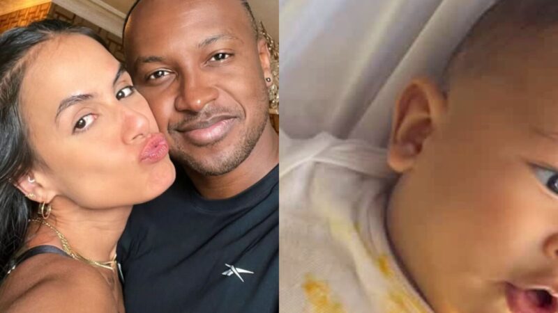 Aos 6 meses, filho de Thiaguinho e Carol Peixinho esbanja fofura ao comer ‘fruta preferida’