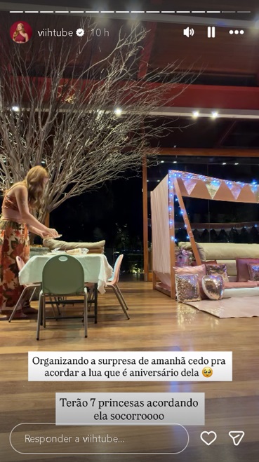 Viih Tube prepara SPA para o aniversário de Lua — Foto: Reprodução/Instagram