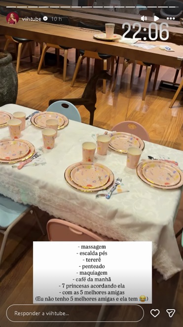 Viih Tube prepara SPA para o aniversário de Lua — Foto: Reprodução/Instagram