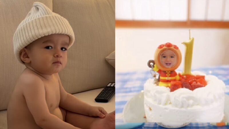 Longe do Brasil, filho de apresentador encanta ao celebrar 1 ano com festa intimista: ‘Família linda’