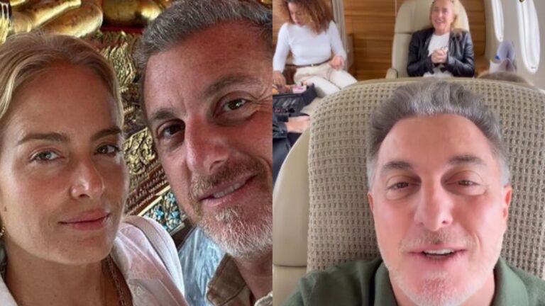 Luciano Huck filma Angélica em jatinho e filha Eva rouba a cena: ‘De rabo de olho’