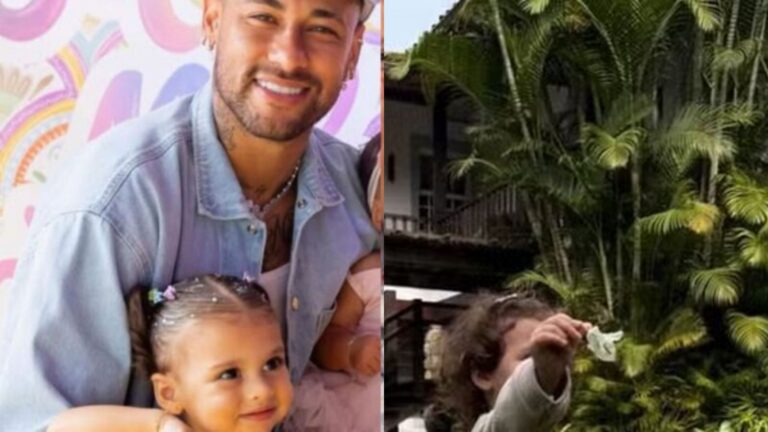 Helena, filha de Neymar Jr, rouba a cena com look estiloso ao lado da mãe