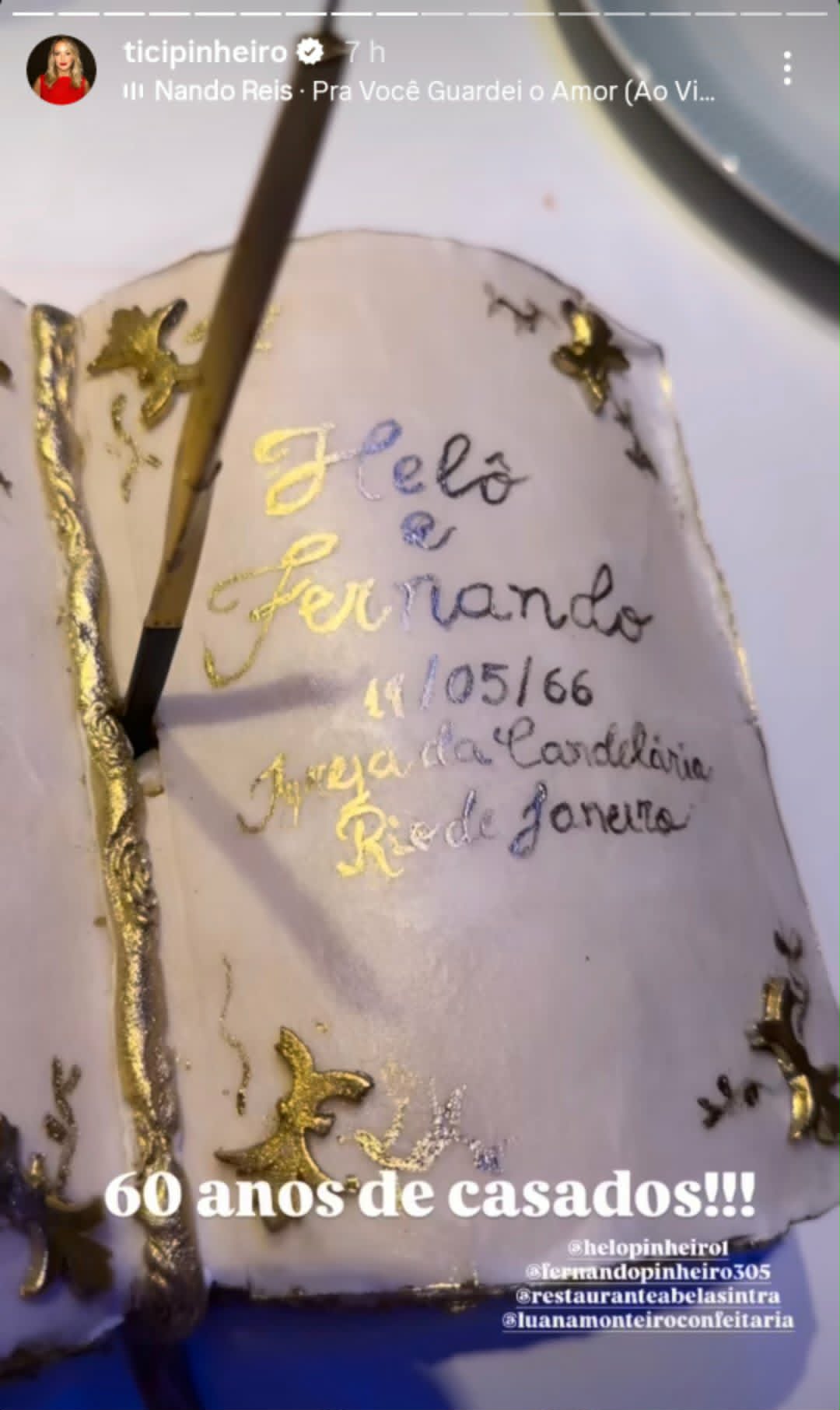 Helô Pinheiro comemora 60 anos de casamento