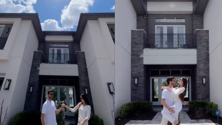 Casal de atores curte férias com a filha em mansão nos EUA com diária de R$ 10 mil e piscina privativa