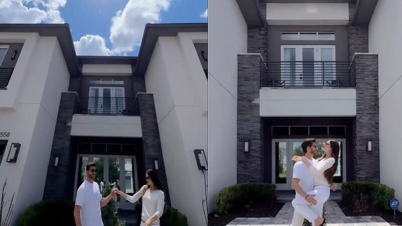 Casal de atores curte férias com a filha em mansão nos EUA com diária de R$ 10 mil e piscina privativa