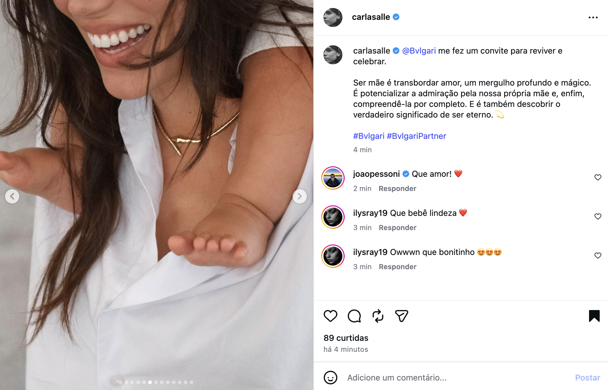 Carla Salle faz ensaio fotográfico de Dia das Mães - Foto: Reprodução / Instagram