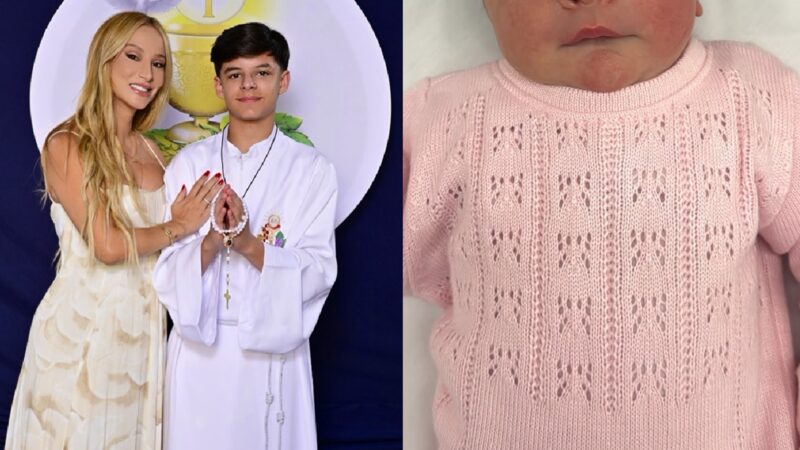 Mãe do filho de Cristiano Araújo anuncia nascimento da segunda filha; veja as fotos