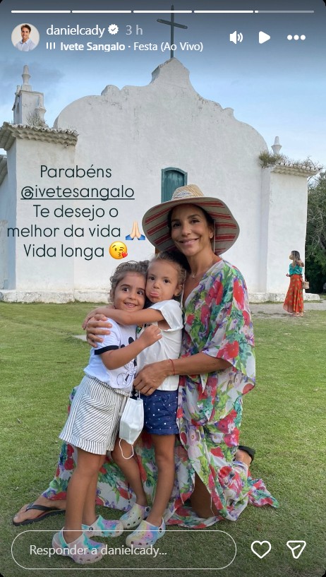 Daniel Cady manda recado carinho para Ivete Sangalo - Foto: Reprodução / Instagram @danielcady 