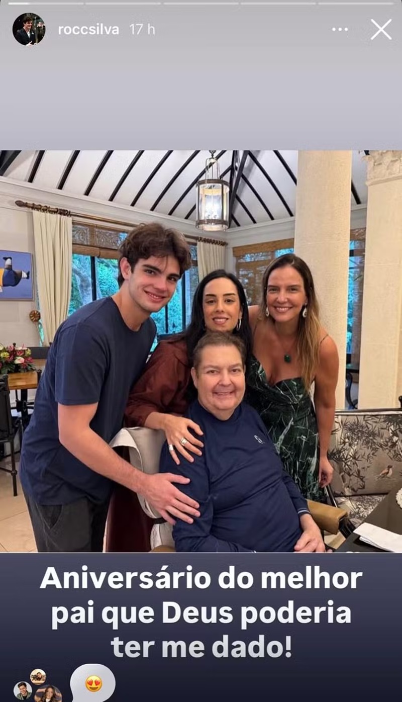 Faustão comemora aniversário em família — Foto: Reprodução/Instagram