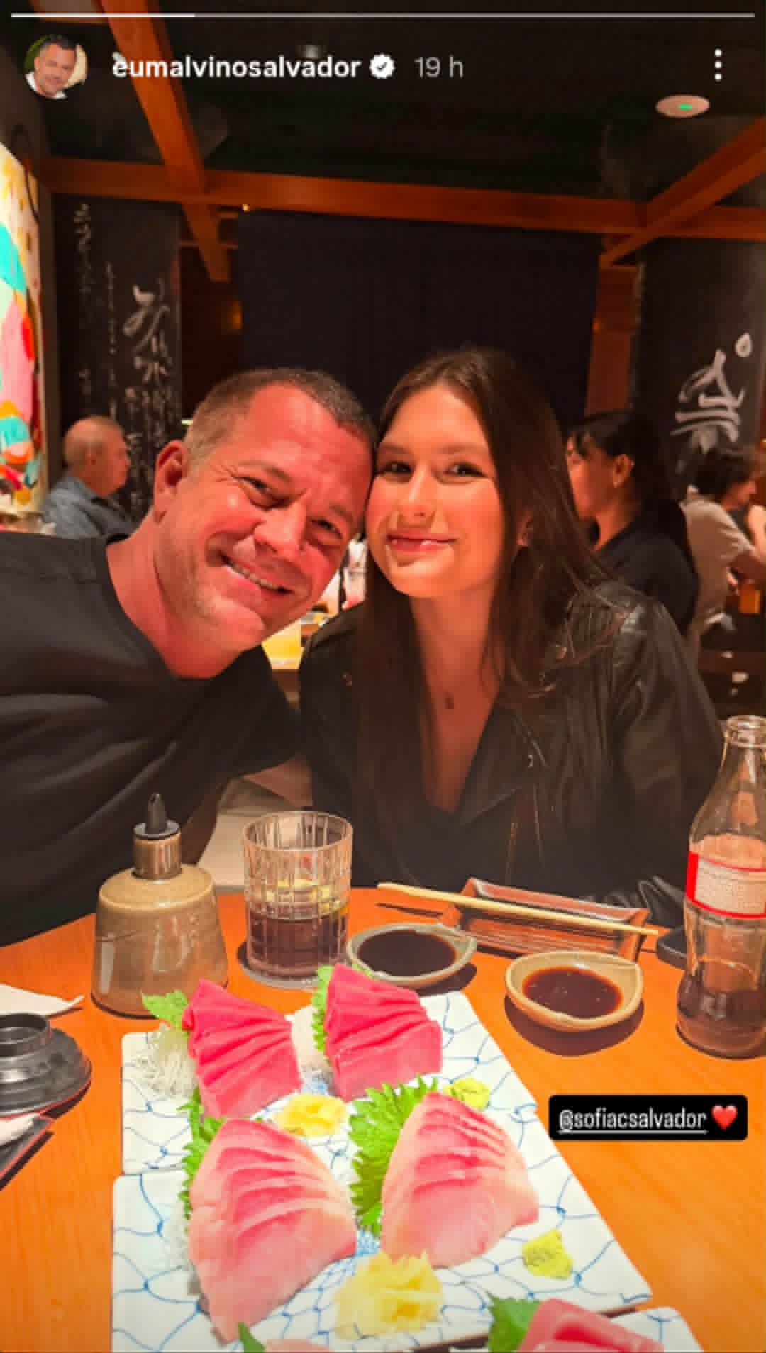 Malvino Salvador com a filha