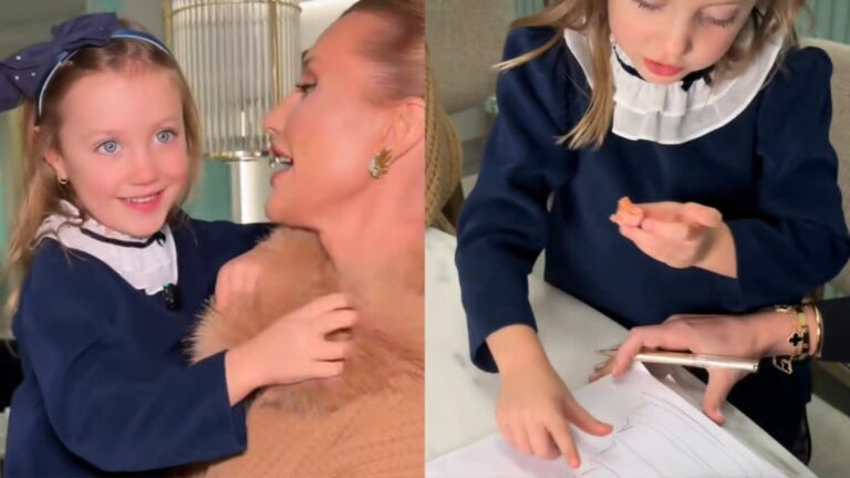 Aos 5 anos, filha de Roberto Justus faz exigências para seu bolo de aniversário: ‘Maior’