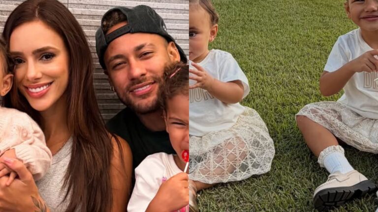 Filhas de Neymar Jr dão show de fofura ao usar looks iguais de quase R$ 3 mil
