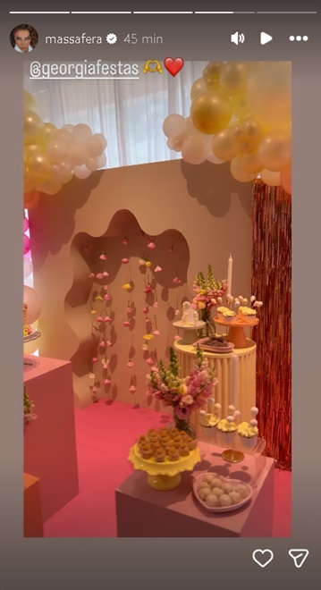 Grazi Massafera mostra decoração da festa de 14 anos de Sofia — Foto: Reprodução/Instagram