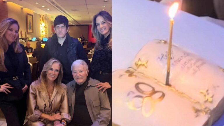 Aos 82 anos, Helô Pinheiro celebra Bodas de Diamante e bolo diferente chama a atenção