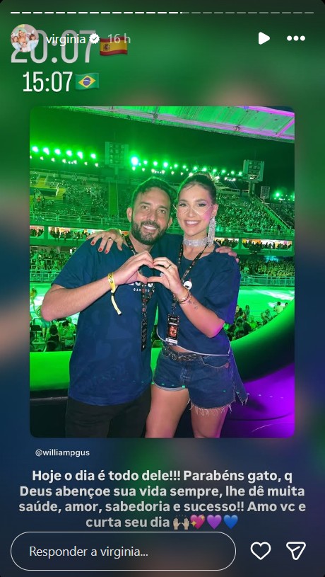 Virginia parabeniza o irmão - Foto: Reprodução / Instagram @virginia