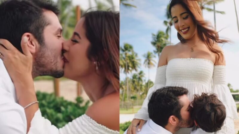 Jonas Esticado e Bruna Hazin descobrem o sexo do segundo bebê em revelação intimista