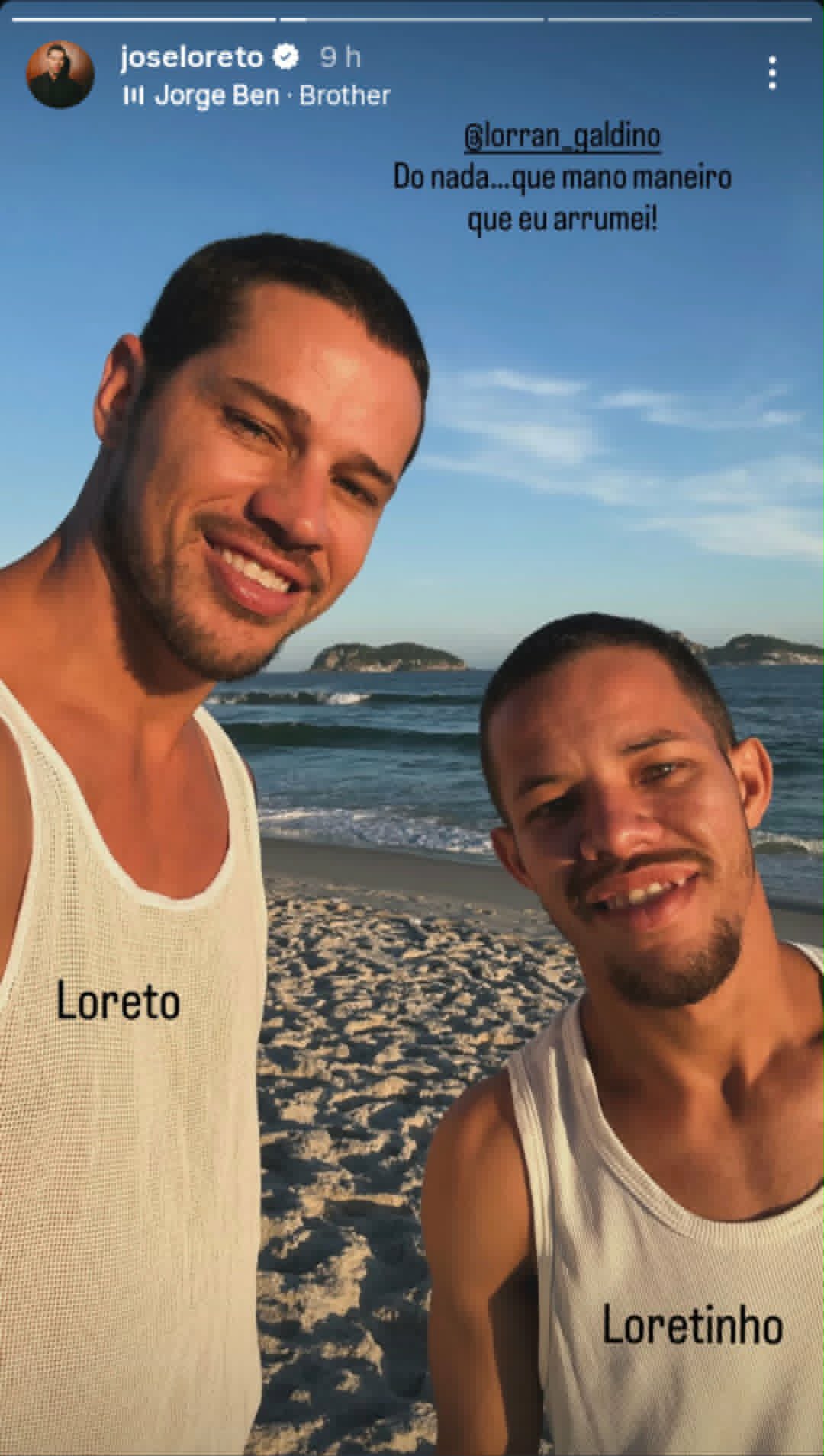 José Loreto e Lorran Galdino - Foto: Reprodução/Instagram