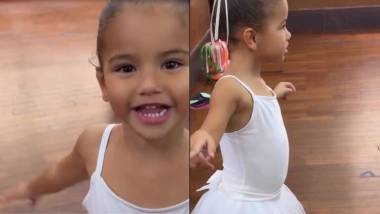 Mavie, filha de Neymar, encanta em aula de balé