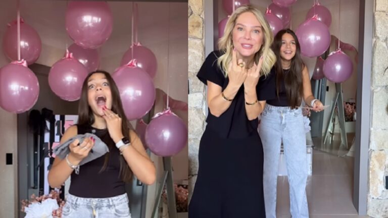 Neta de Leonardo se surpreende com presente da mãe em seus 15 anos: ‘Não acredito’