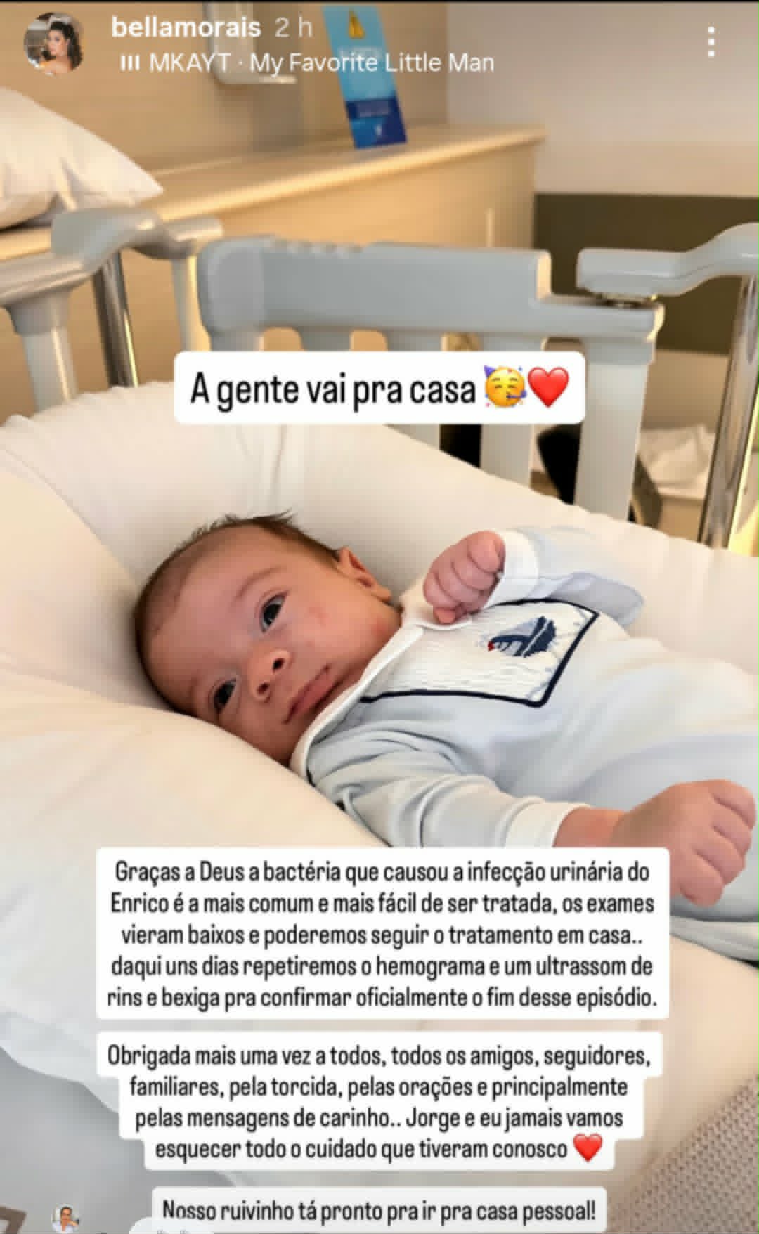 Neto de Sonia Abrão recebe alta