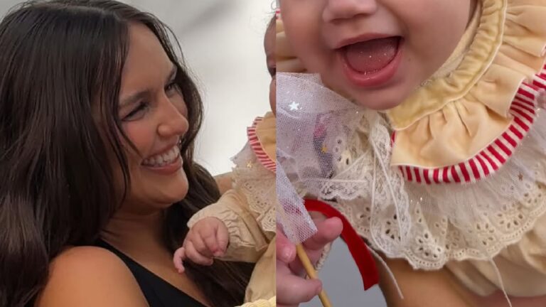 Filha de Rafa Kalimann e Nattan surge sorridente ao celebrar mesversário com bolo personalizado
