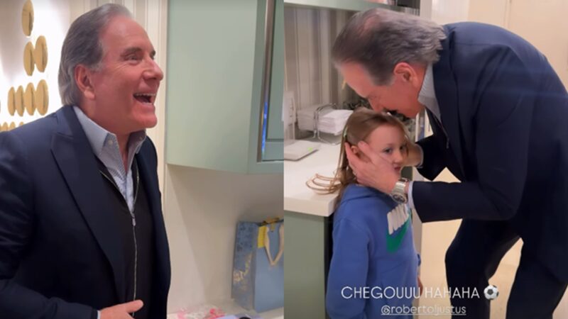 Aos 6 anos, filha caçula de Roberto Justus encanta ao preparar surpresa para o pai: ‘Fizemos’