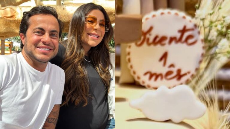 Veja o bolo encantador e delicado do mesversário do filho caçula de Thammy Miranda
