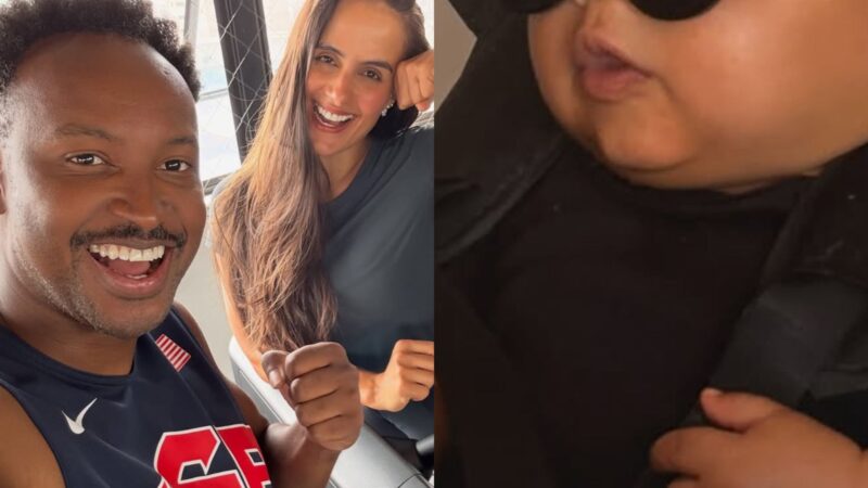 Aos 7 meses, filho de Thiaguinho e Carol Peixinho rouba a cena com óculos de valor acessível