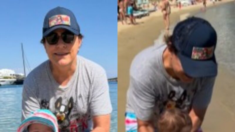 Aos 9 meses, neta de Tom Cavalcante chama atenção em passeio na Grécia