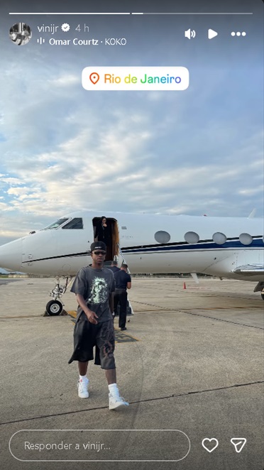 Vini Jr chega ao Brasil – Foto: Reprodução / Instagram @vinijr