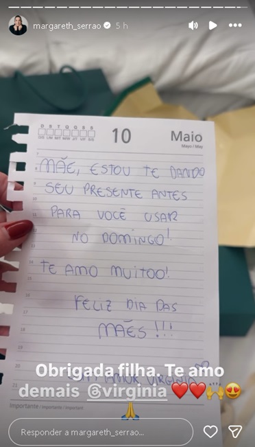 Margareth Serrão ganha presente de Virginia - Foto: Reprodução / Instagram