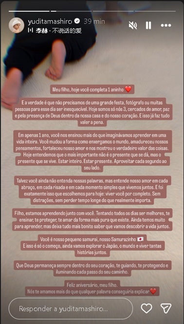 Filho de Yudi Tamashiro – Foto: Reprodução / Instagram