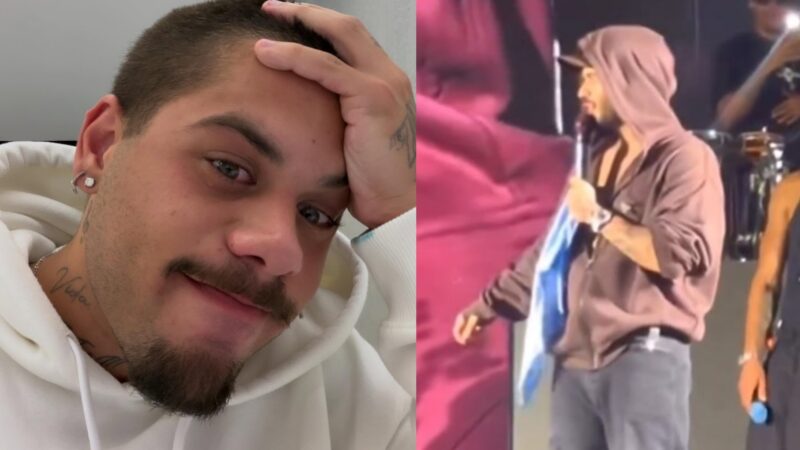 Zé Felipe reage após fãs gritarem nome de Virginia Fonseca durante show