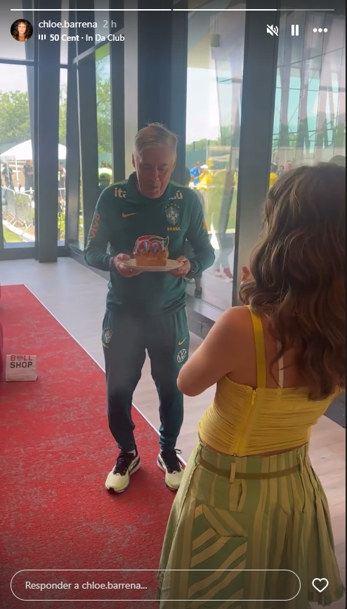 Carlo Ancelotti e Chloe Barrena - Foto: Reprodução/Instagram