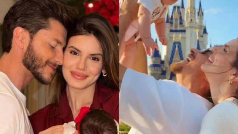 Camila Queiroz e Klebber Toledo mostram filha na Disney e emocionam: ‘Sonhos viram realidade’