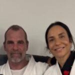 Ivete Sangalo entra no jiu-jítsu ao lado do filho Marcelo e tamanho do rapaz impressiona