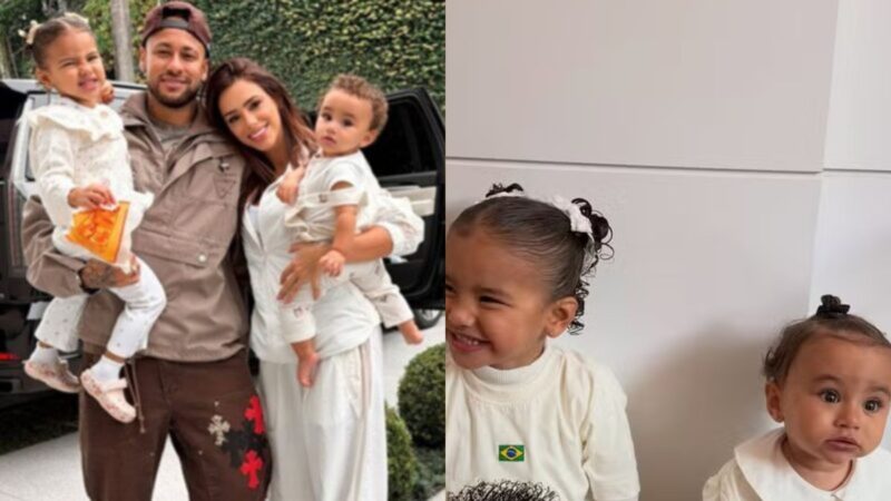 Mavie, Neymar, Bruna Biancardi e Mel - Fotos: Reprodução/Instagram
