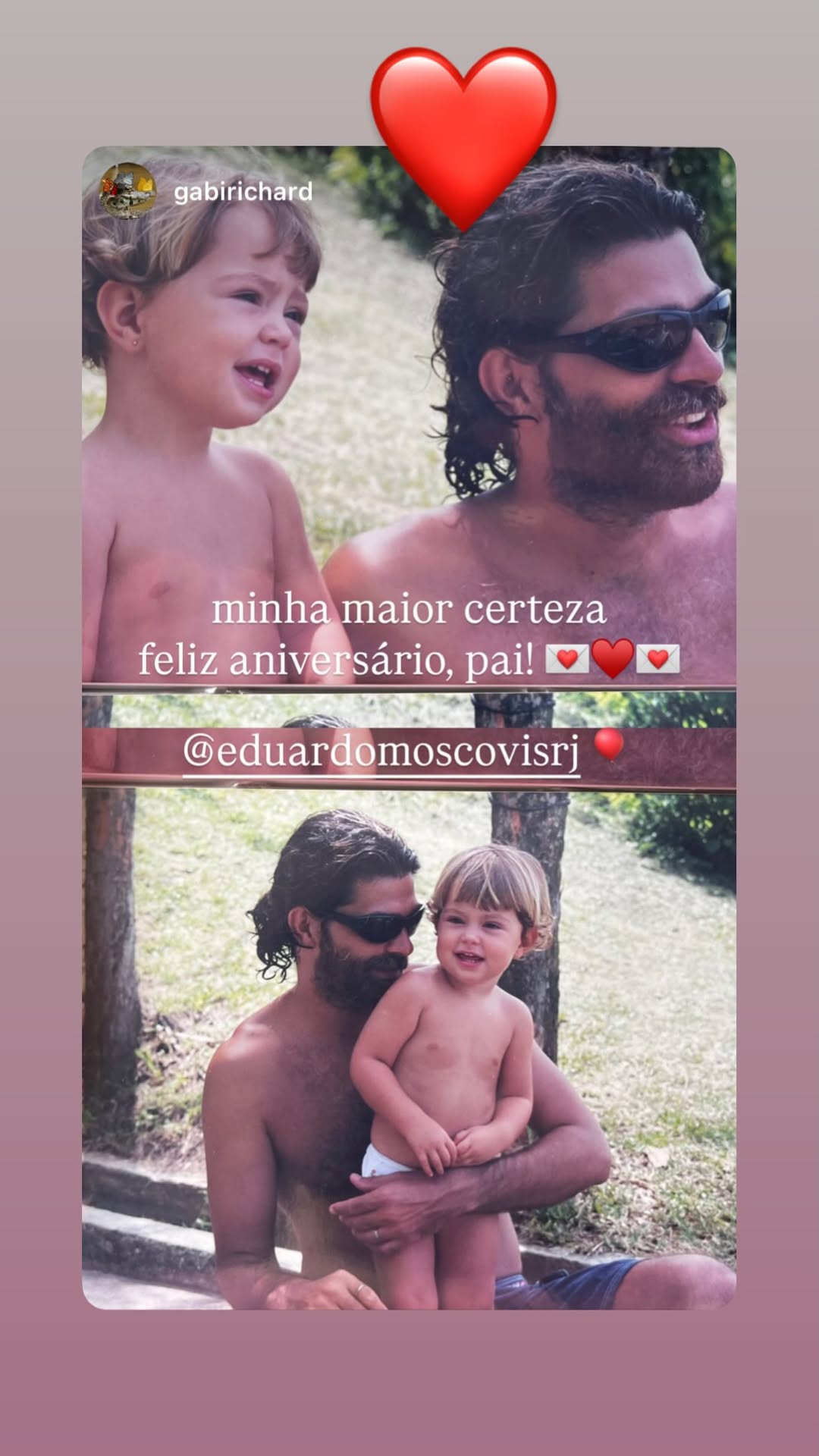 Gabriela homenageia Eduardo Moscovis — Foto: Reprodução/Instagram