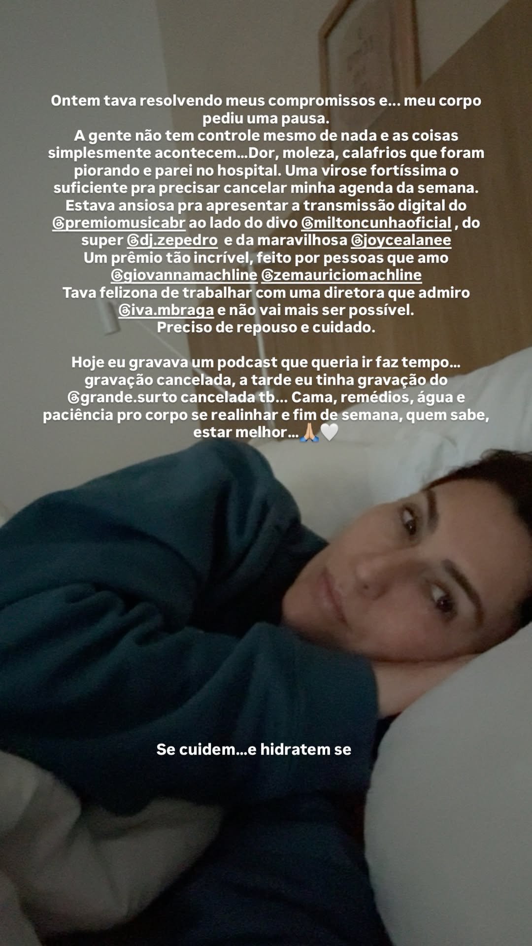Storie de Fernanda Paes Leme – Foto: Reprodução/Instagram @fepaesleme