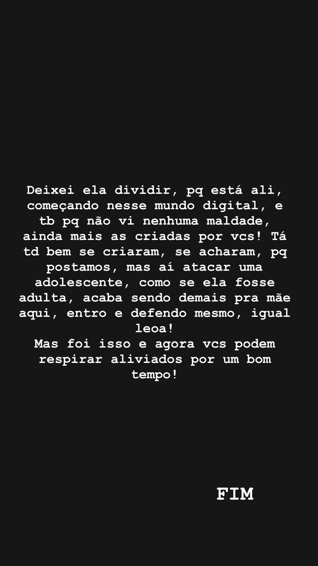 Story de Thais — Foto: Reprodução/Instagram