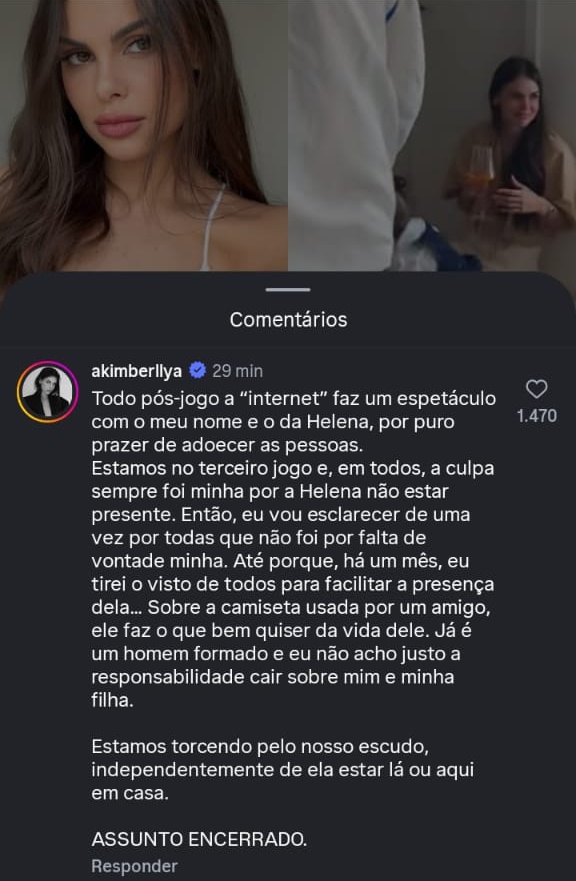 Amanda Kimberlly reage após críticas 