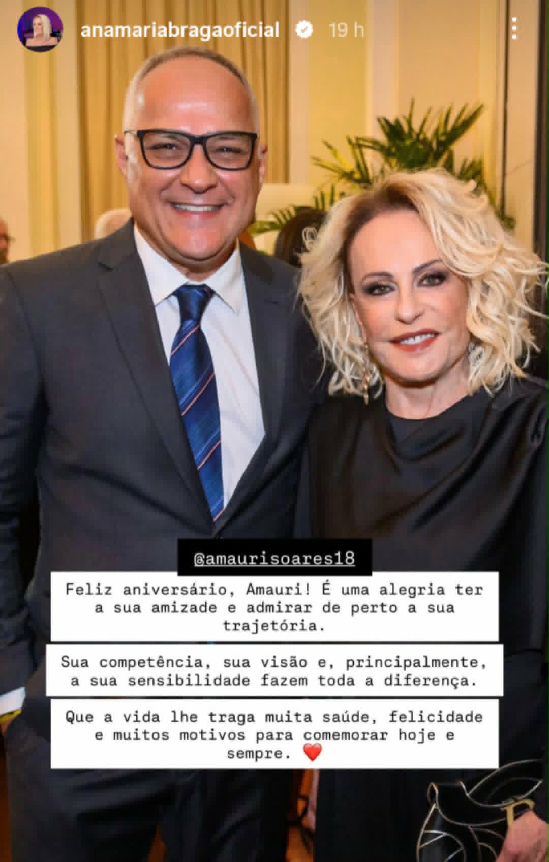 Amauri Soares e Ana Maria Braga