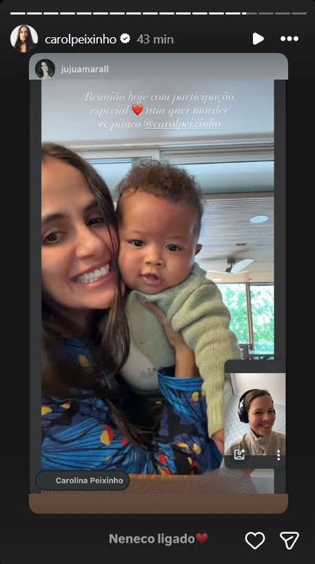 Carol Peixinho com o filho, Bento - Foto: Reprodução / Instagram @carolpeixinho 