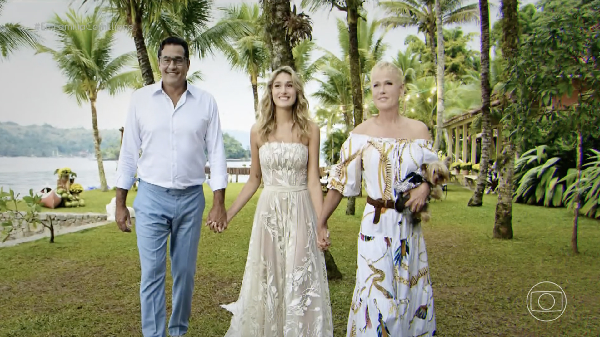 Casamento de Sasha Meneghel na casa de Xuxa em Angra dos Reis - Foto: Reprodução / Globo